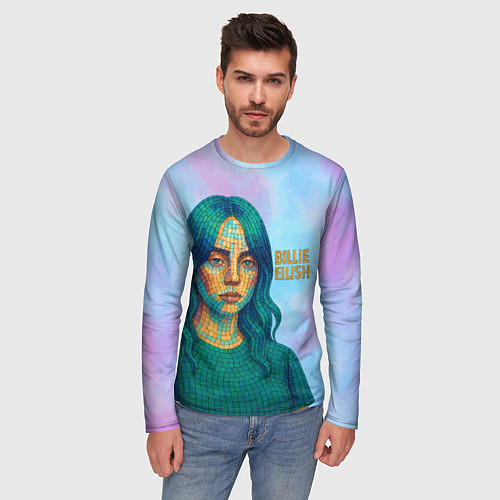 Мужской лонгслив Билли Айлиш из мозаики / 3D-принт – фото 3