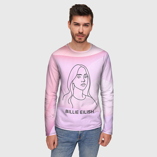 Мужской лонгслив Билли Айлиш из линии - минимализм / 3D-принт – фото 3
