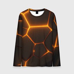Мужской лонгслив Оранжевое свечение текстура