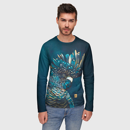 Мужской лонгслив Попугай акварельный - big picture / 3D-принт – фото 3