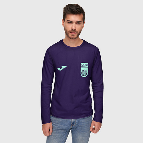 Мужской лонгслив ФК Уфа - форма с текстурой / 3D-принт – фото 3