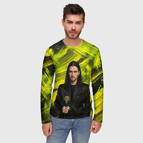 Мужской лонгслив Bones держит трость / 3D-принт – фото 3