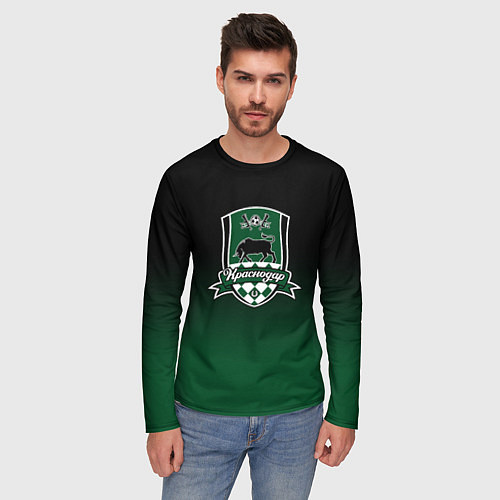 Мужской лонгслив ФК Краснодар - градиент / 3D-принт – фото 3