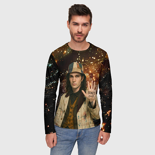 Мужской лонгслив Bones в панаме / 3D-принт – фото 3