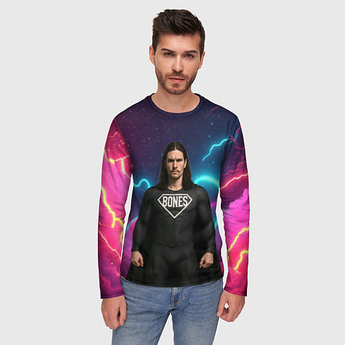 Мужской лонгслив Bones в образе супергероя / 3D-принт – фото 3