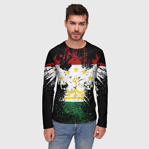 Мужской лонгслив Таджикистан / 3D-принт – фото 3