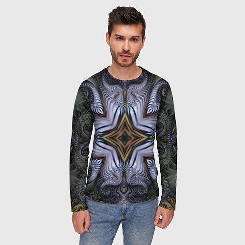 Мужской лонгслив Абстракция дня / 3D-принт – фото 3