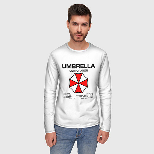 Мужской лонгслив Umbrella protokol - white / 3D-принт – фото 3