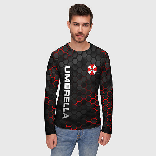 Мужской лонгслив Амбрелла - плиты с подсветкой / 3D-принт – фото 3