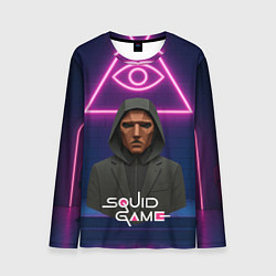 Лонгслив мужской Игра в кальмара - ведущий в маске, цвет: 3D-принт