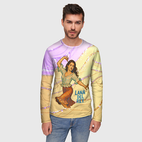 Мужской лонгслив Lana Del Rey танцует / 3D-принт – фото 3