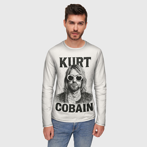 Мужской лонгслив Kurt Cobain - grunge-art / 3D-принт – фото 3