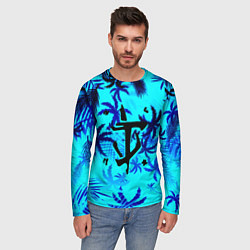 Лонгслив мужской Doom неоновые тропики, цвет: 3D-принт — фото 2