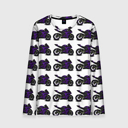 Лонгслив мужской The motorcycle is dark purple, цвет: 3D-принт