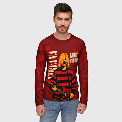 Мужской лонгслив Нирвана, гранж из 90-х / 3D-принт – фото 3