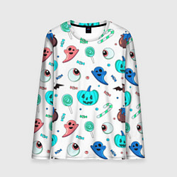 Лонгслив мужской Halloween light blue pumpkin, цвет: 3D-принт
