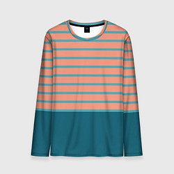 Мужской лонгслив Полосатый мандариновый морской рассвет