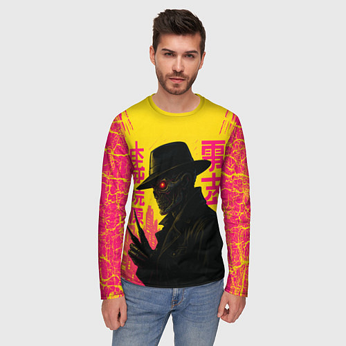 Мужской лонгслив Фредди Крюгер - киберпанк / 3D-принт – фото 3