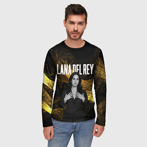Мужской лонгслив Lana Del Rey в черном платье / 3D-принт – фото 3