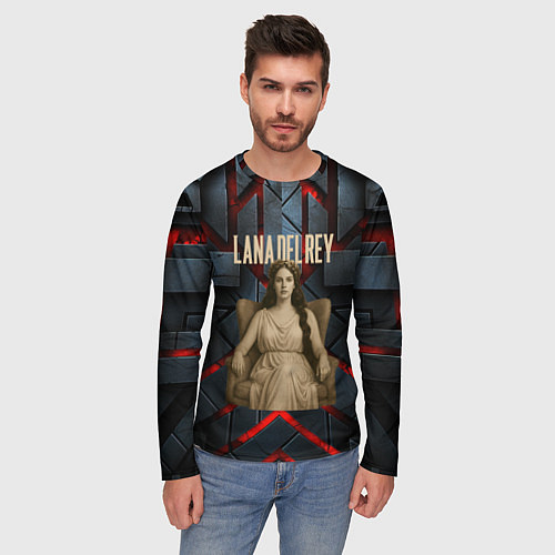 Мужской лонгслив Lana Del Rey в греческом стиле на троне / 3D-принт – фото 3