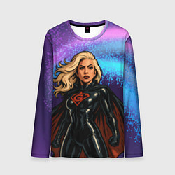 Лонгслив мужской Леди Гага в костюме супергероя, цвет: 3D-принт