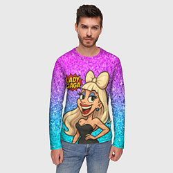 Лонгслив мужской Леди Гага мультяшная, цвет: 3D-принт — фото 2