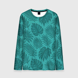Лонгслив мужской Тропические листья - паттерн, цвет: 3D-принт
