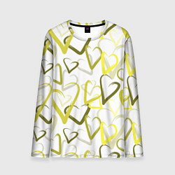Мужской лонгслив Зеленые сердца