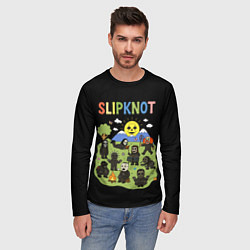Лонгслив мужской Slipknot, мультяшный стиль, цвет: 3D-принт — фото 2