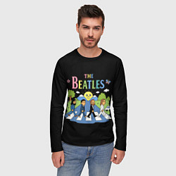 Лонгслив мужской The Beatles, мультяшный стиль, цвет: 3D-принт — фото 2
