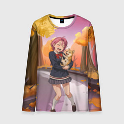 Лонгслив мужской Сиратори Айра Дандадан с щенком, цвет: 3D-принт