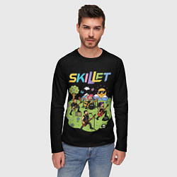 Лонгслив мужской Скиллет мультяшный стиль, цвет: 3D-принт — фото 2