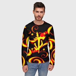 Лонгслив мужской Doom dragon steel fire, цвет: 3D-принт — фото 2