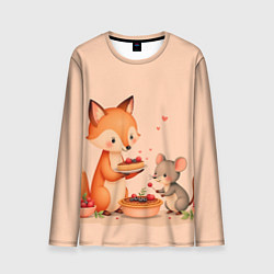 Лонгслив мужской Пироги с лисой, цвет: 3D-принт
