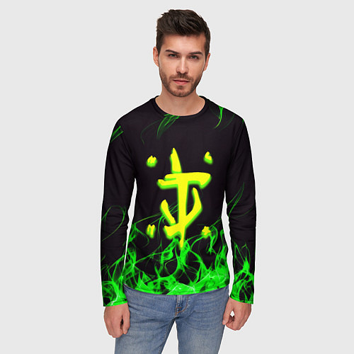 Мужской лонгслив Doom кислотное лого / 3D-принт – фото 3