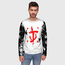 Лонгслив мужской Doom лого камуфляж текстура, цвет: 3D-принт — фото 2