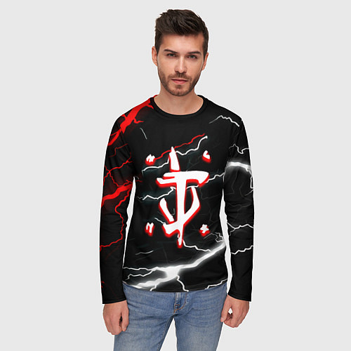 Мужской лонгслив Doom шторм текстура / 3D-принт – фото 3