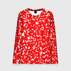 Лонгслив мужской Красный яркий камуфляж, цвет: 3D-принт