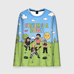 Лонгслив мужской System of a Down, мультяшный, цвет: 3D-принт