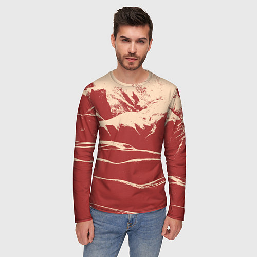 Мужской лонгслив Песочные горы-абстракция / 3D-принт – фото 3