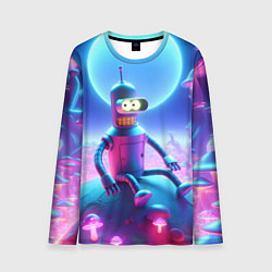 Лонгслив мужской Bender bending robot on the amazing neon mushroom, цвет: 3D-принт