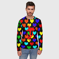 Лонгслив мужской Doom love pixel pattern, цвет: 3D-принт — фото 2