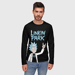Лонгслив мужской Linkin Park и Рик рокер двухсторонняя, цвет: 3D-принт — фото 2