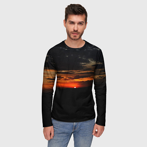 Мужской лонгслив Закат на плато / 3D-принт – фото 3