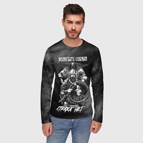 Мужской лонгслив Викинг с топором с мистическими спутниками / 3D-принт – фото 3