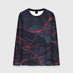 Лонгслив мужской Мраморные узоры из переплетений красных линий, цвет: 3D-принт