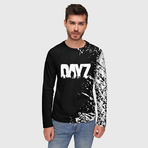 Мужской лонгслив Dayz брызги красок / 3D-принт – фото 3