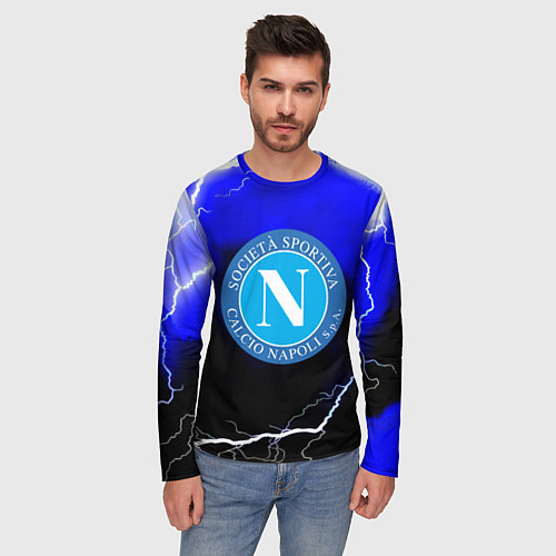 Мужской лонгслив Наполи шторм / 3D-принт – фото 3