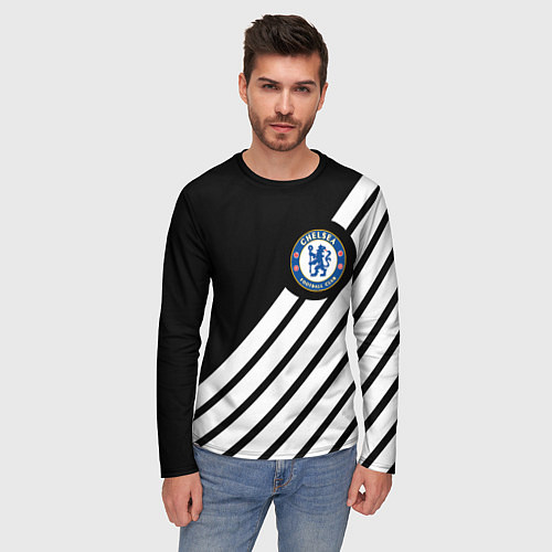 Мужской лонгслив Chelsea geometry sport / 3D-принт – фото 3