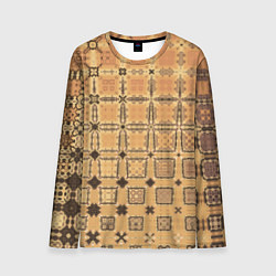 Лонгслив мужской Абстрактный узор кремово-песочный, цвет: 3D-принт